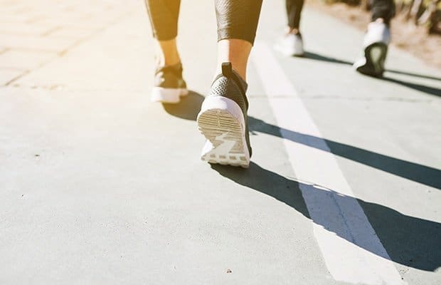 two people walking