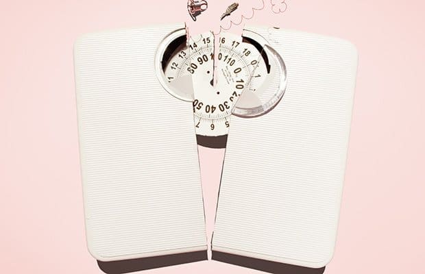 a broken scale to represent BMI