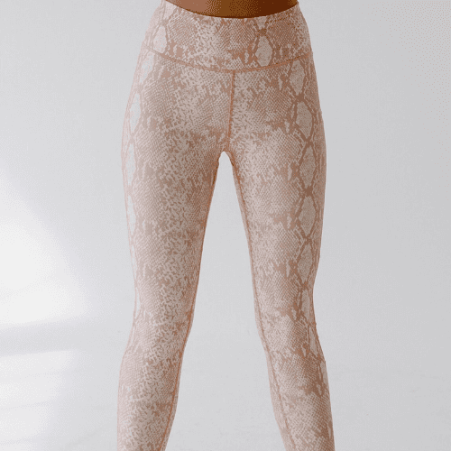 Lara Fay salmon snakeprint leggings