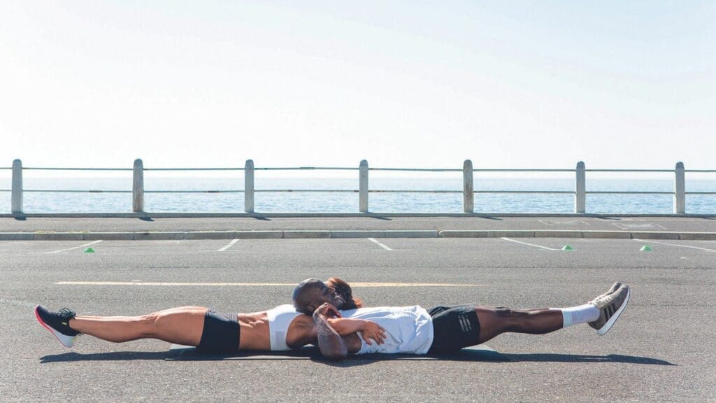 leg raises couple's workout