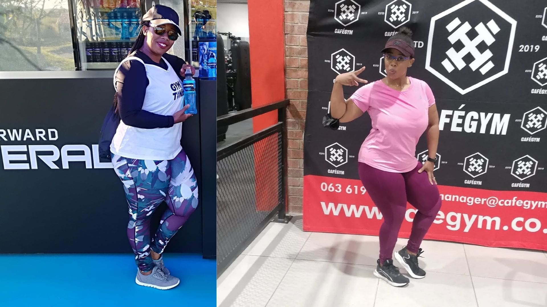 Carol Mgenge on the left, weighing 98kg and on the right, weighing 78kg