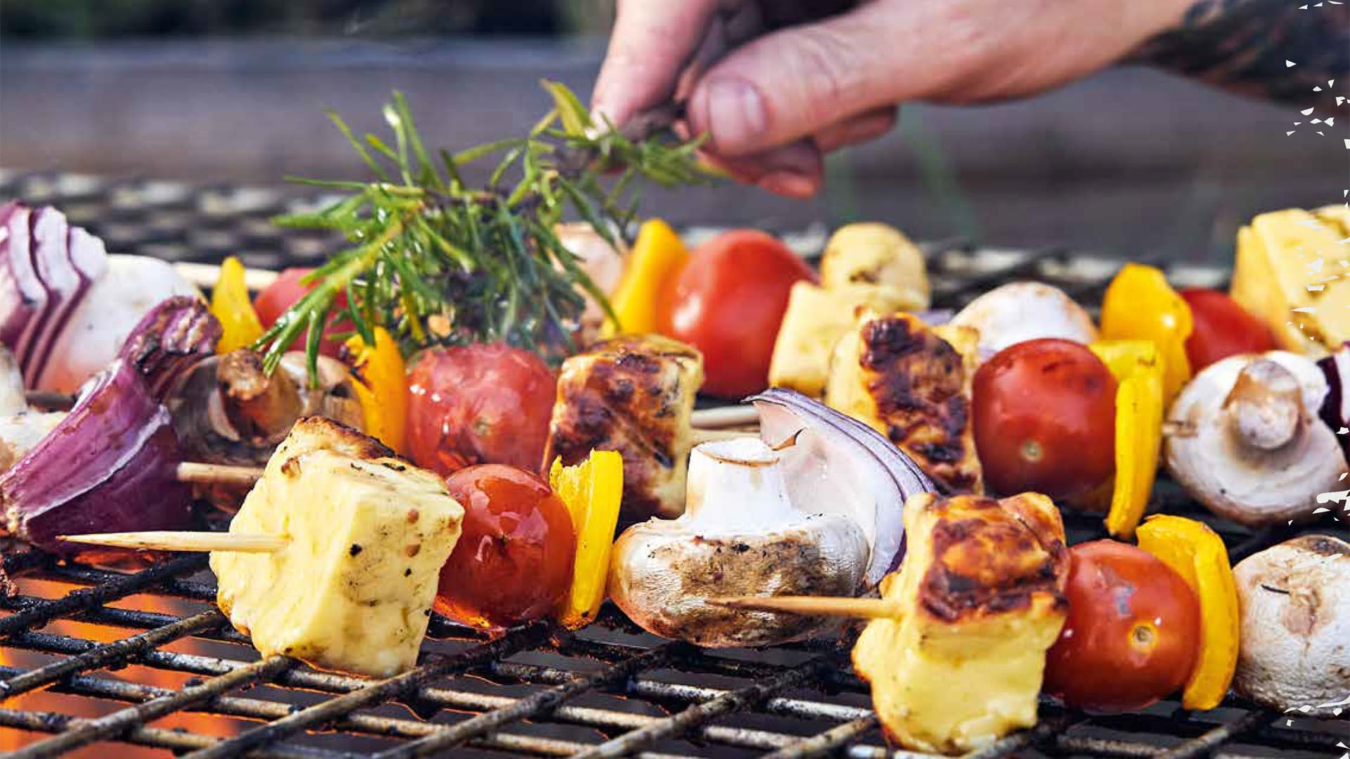 veggie sosaties on a braai