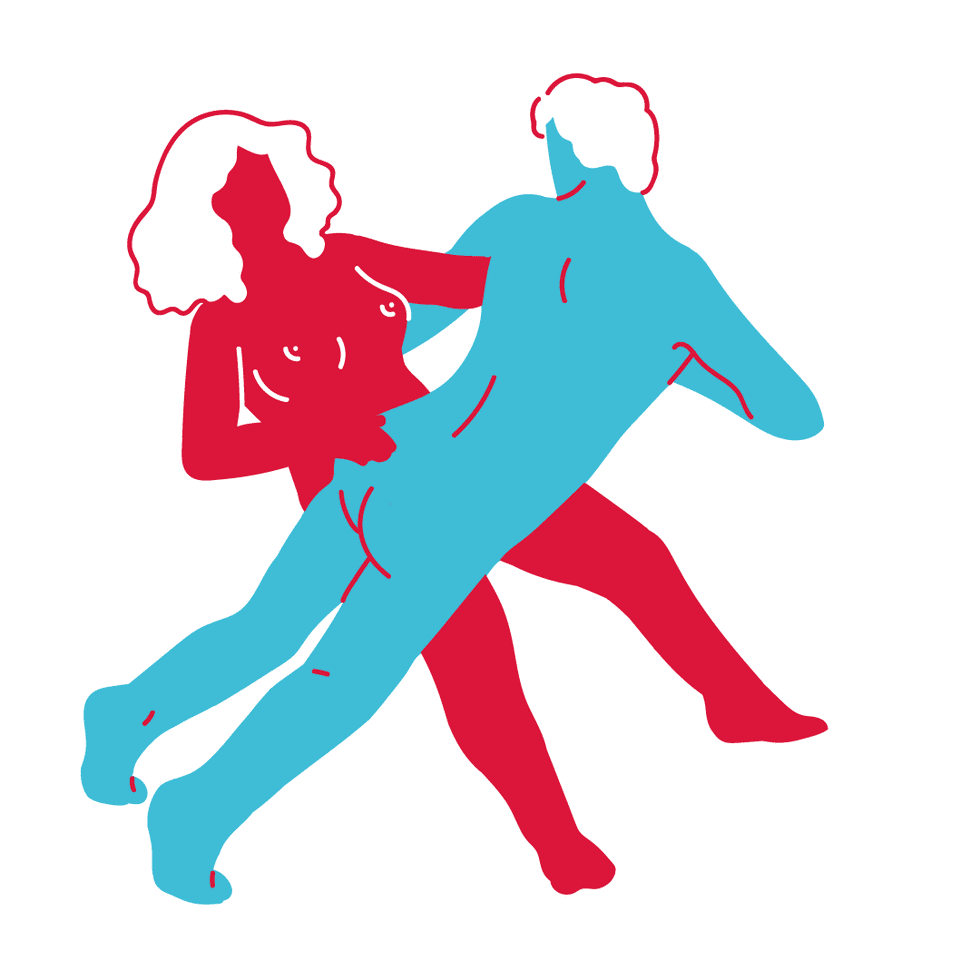 Cross booty sex position illustration