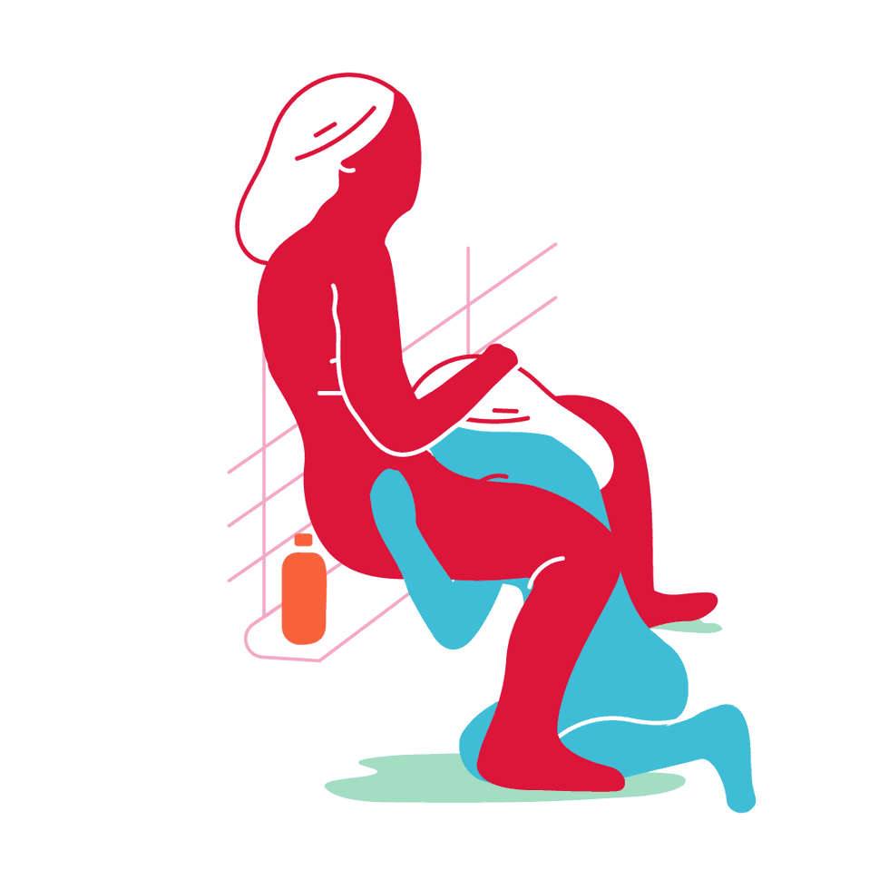 Go Wide Shower Sex Position Illustration