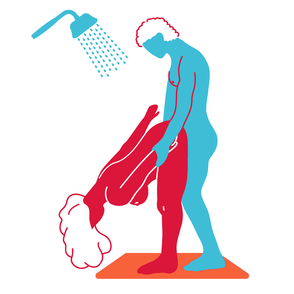 Stand and Deliver Sex Position Illustration