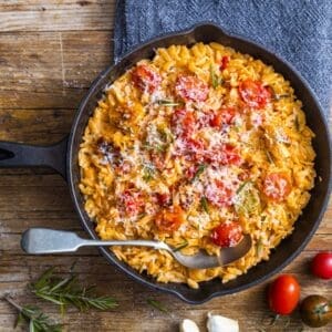 Chicken, Basil & Tomato One Pot Orzo