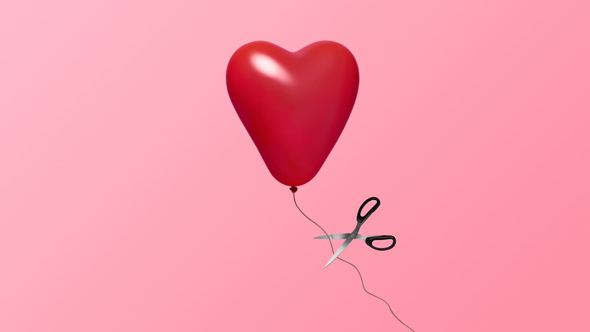 Heart balloon about to be let go concept for intimacy, breast cancer and menopause