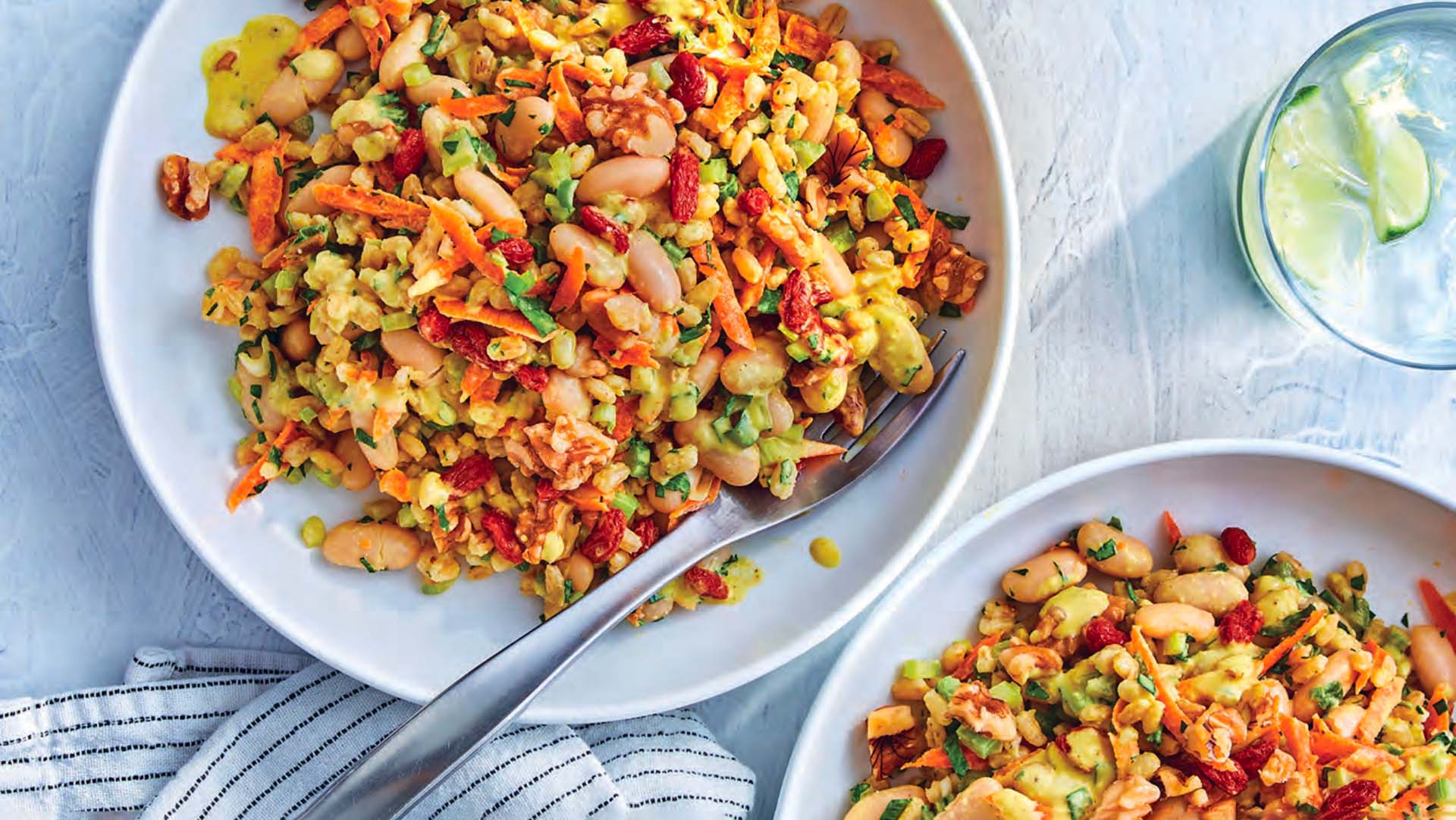 Barley Salad With Creamy Tahini Dressing